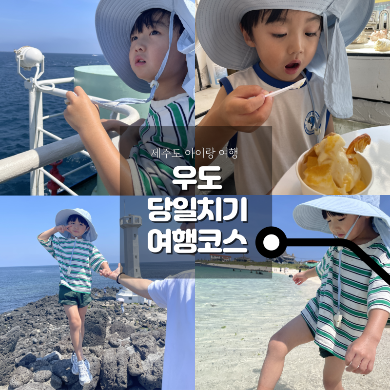 아이랑 3인 가족 제주도 우도 당일치기 코스 기록 : 성산종합여객터미널에서 부터 산호초해....
