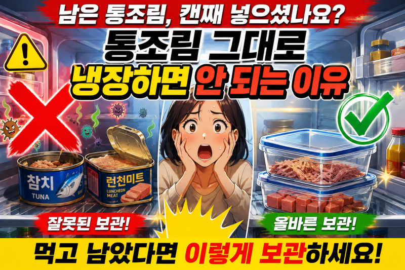 먹다 남은 통조림 그대로 냉장고에 넣으면 안 되는 이유 5가지, 올바른 보관법까지