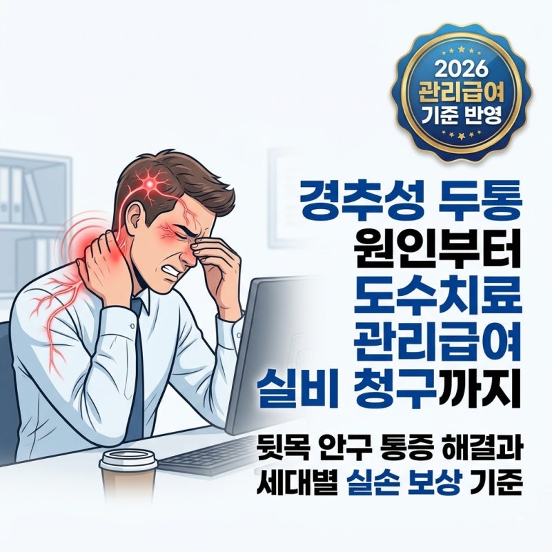 경추성 두통 증상 원인 도수치료 관리급여 실비 청구 기준