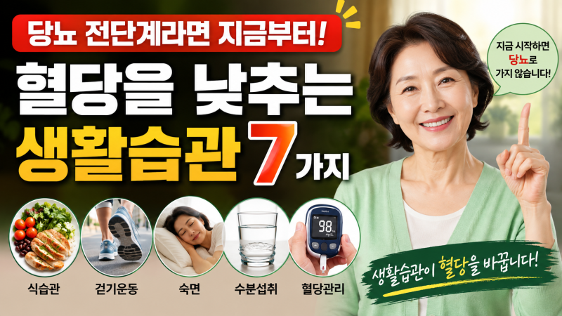 당뇨 전단계라면 지금부터! 혈당을 낮추는 생활습관 7가지