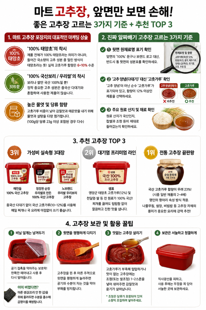 [건강98] 마트 고추장, 앞면만 보면 안되요! 좋은 고추장 고르는 3가지 꿀팁