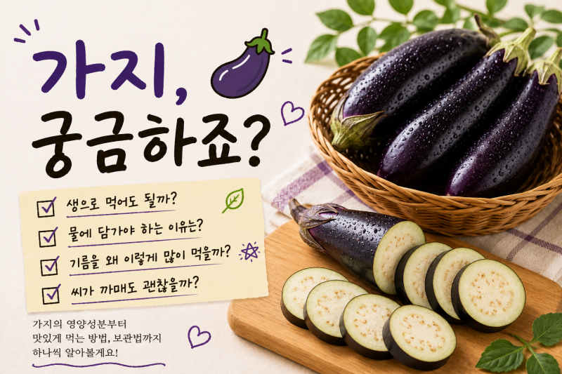 가지는 생으로 먹어도 될까? 씨가 까매졌는데 괜찮을까? 가지, 궁금하죠?
