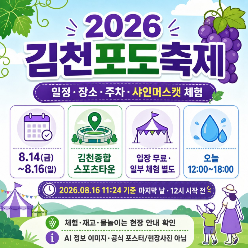 2026 김천포도축제 정보
