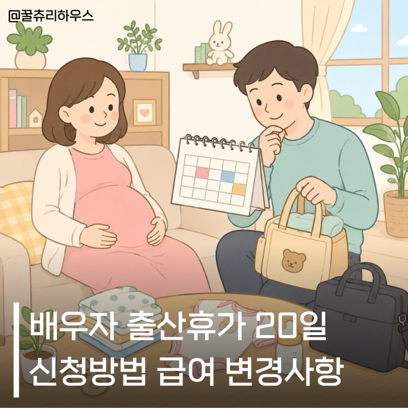 배우자 출산휴가 20일 신청방법 급여 변경사항 총 정