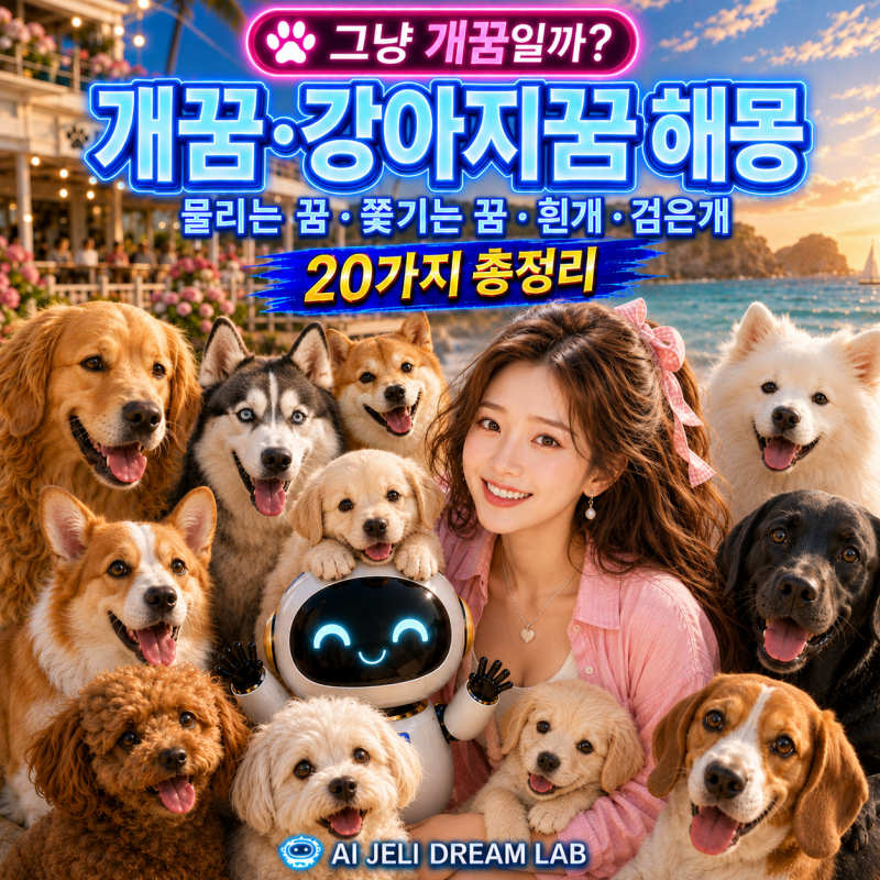 개꿈·강아지꿈 해몽 총정리｜개에게 물리는 꿈·쫓기는 꿈·흰개·검은개·누렁이·새끼 강아....