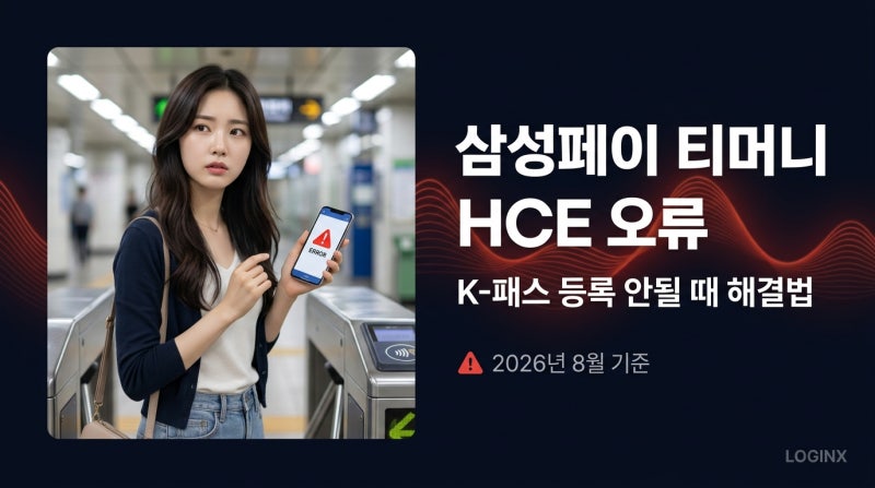 삼성페이 티머니 HCE 오류 삼성월렛 K-패스 등록 안될 때, 원인과 해결법 총정리 (2026년 8월)