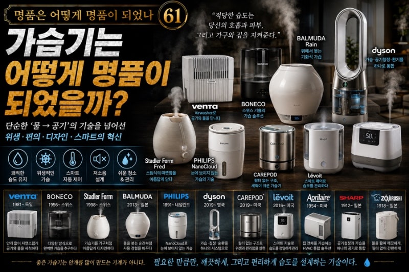 명품은 어떻게 명품이 되었나 61 벤타·보네코부터 발뮤다·다이슨·조지루시까지, 가습기는 ....