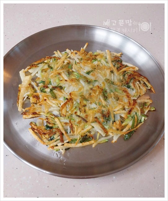 둥근 애호박 감자채 전 만들기 감자전 애호박채전 요리 레시피