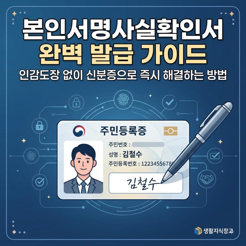 본인서명확인서 발급 인터넷 신청 방법과 준비물 인감증명서 차이점