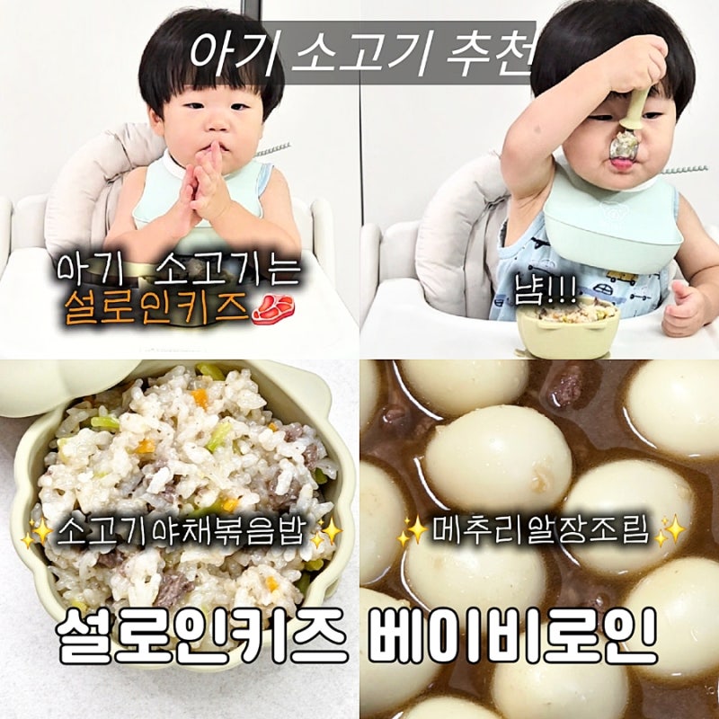 설로인키즈 베이비로인으로 만드는 초간단 유아식 레시피 소고기야채볶음밥 아기메추리알....