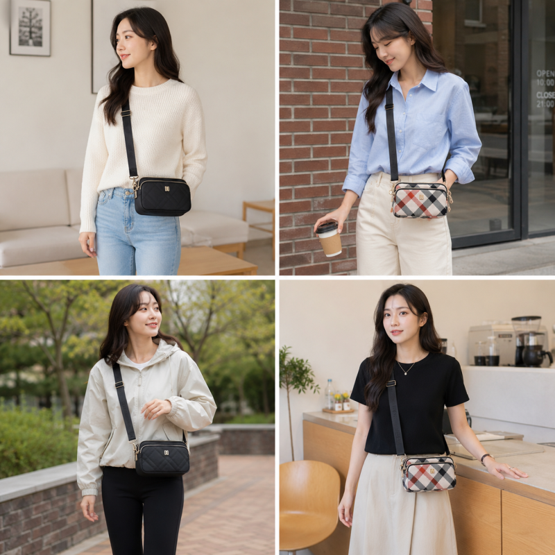 닥스 여성 크로스백 추천! 나일론 미니 경량 마이크로백 핸드폰가방 데일리로 딱