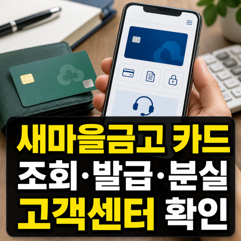새마을금고 카드 홈페이지 바로가기 조회 발급 분실 고객센터 안내