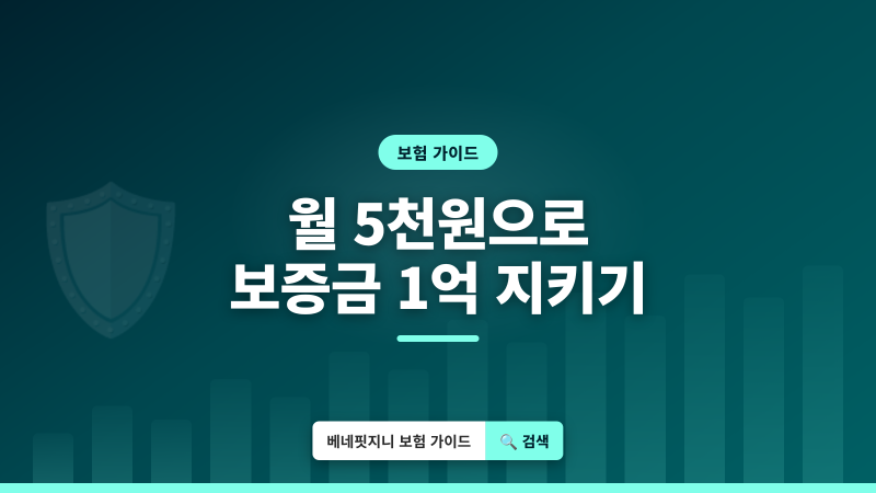 전세 세입자 화재보험 | 월 5천원으로 내 보증금 1억 지키는 법