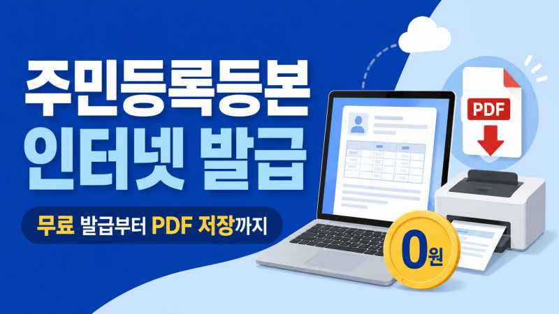정부24 주민등록등본 인터넷 발급｜무료 발급·PDF 저장방법