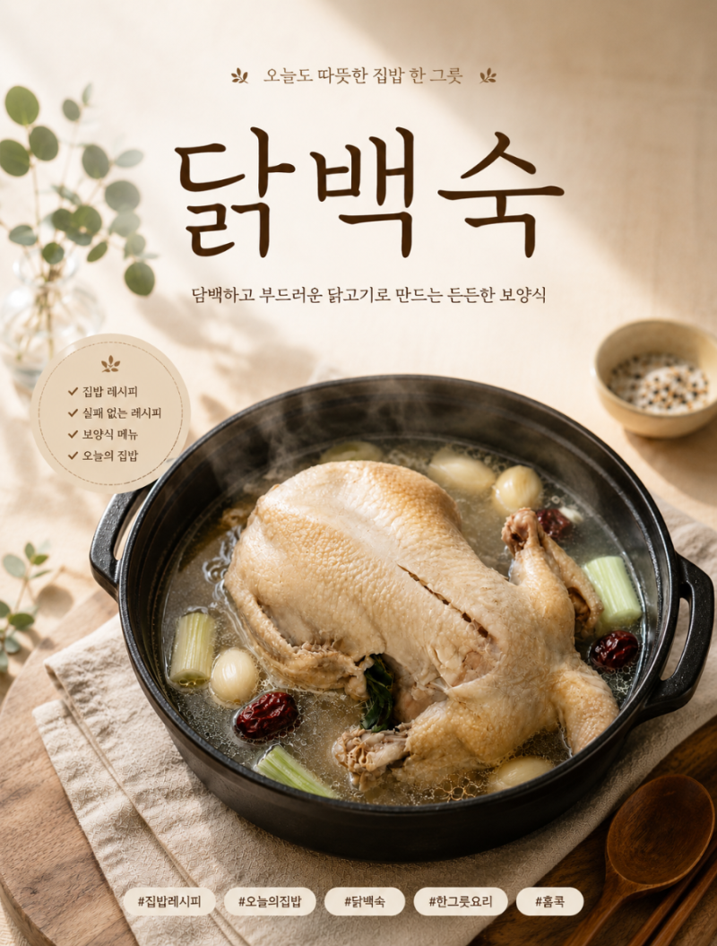 녹두 찹쌀 닭백숙 만드는 법 면보에 넣어 깔끔하게 끓이는 여름 보양식