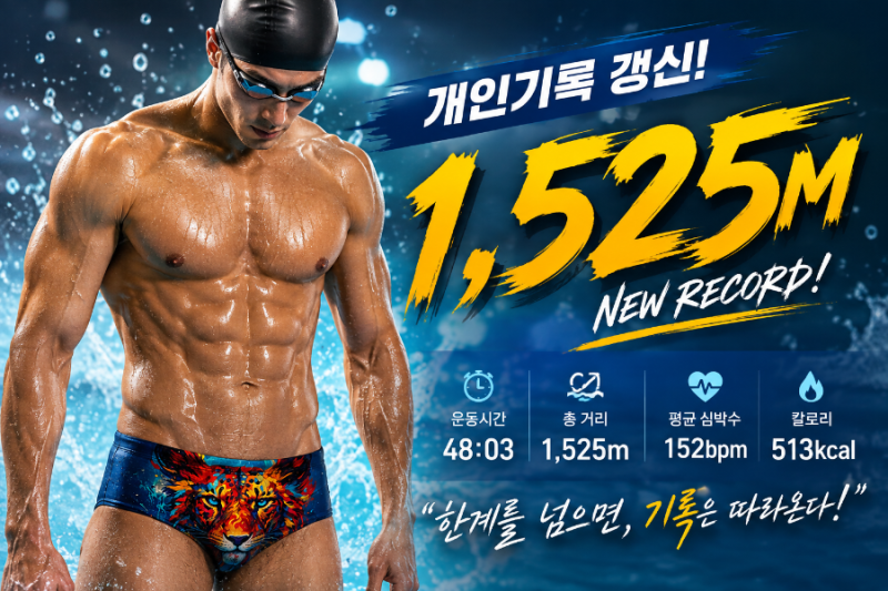 [수영 일기] 기록이 좋아지는 순간_1,525m 기록 갱신