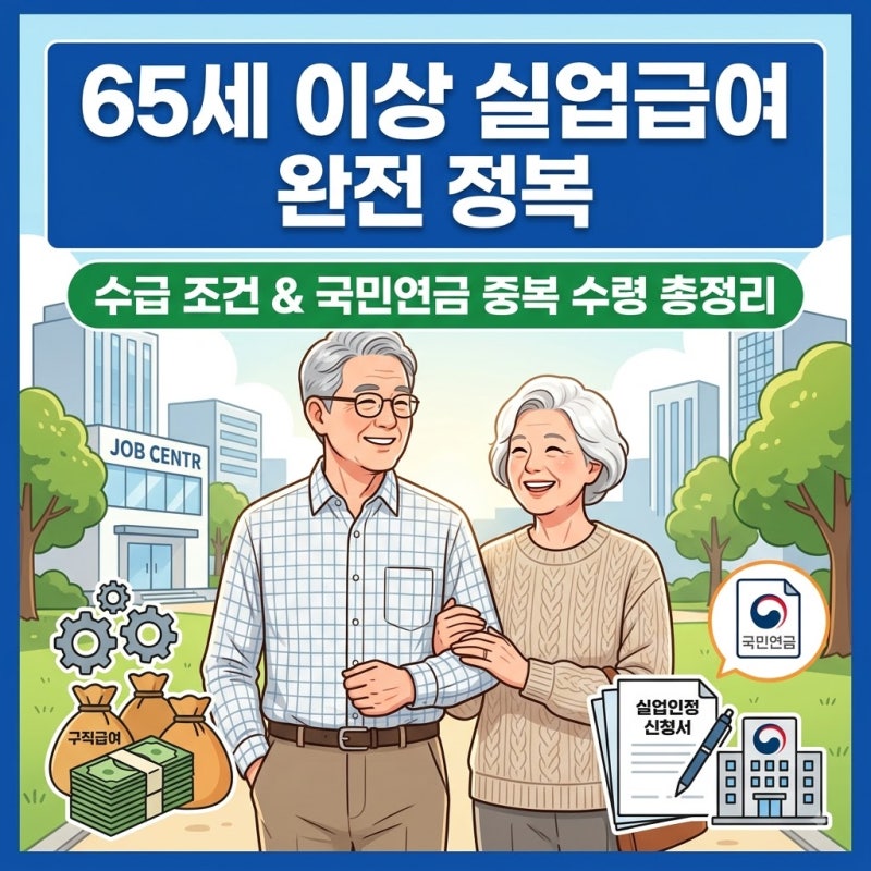 65세이상 실업급여 수급조건 국민연금 중복 수령 기준 정리