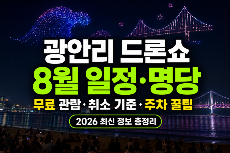 2026 광안리 드론쇼 요트 시간 일정 명당 총정리 (+우천시 취소 여부)