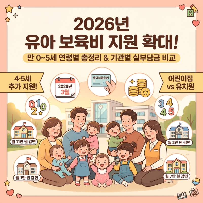 [육아정보] 만 3~5세 어린이집 vs 병설유치원 vs 사립유치원 비용 및 지원금 완벽 비교