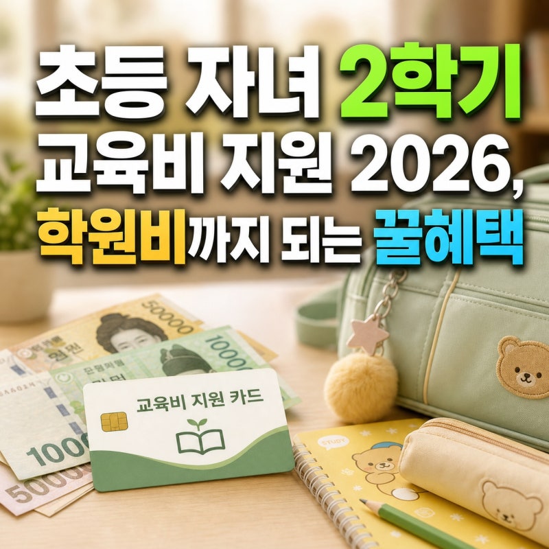 초등 자녀 2학기 교육비 지원 2026, 학원비까지 되는 꿀혜택