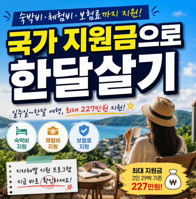 나라 지원금으로 공짜 한달 살기를 할 수 있다고?