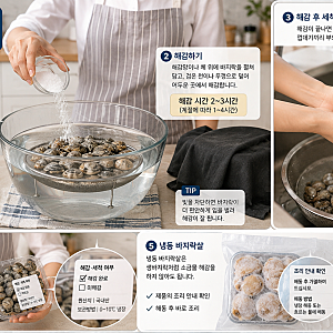 바지락 해감 방법, 소금물 농도부터 시간·냉장 보관까지