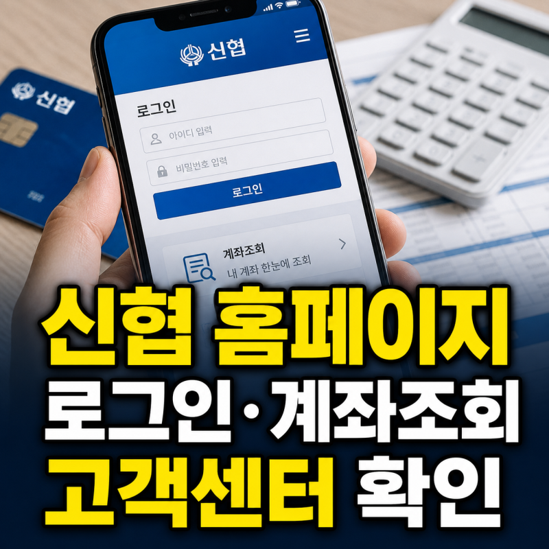 신협 홈페이지 바로가기 로그인 계좌조회와 고객센터 전화번호 안내