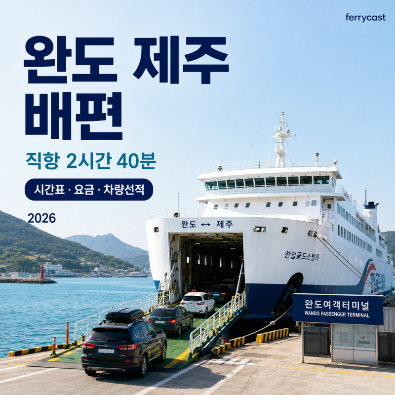 완도 제주도 배편 완벽정리｜시간표·요금·차량선적·마감시간 총정리 (직항 2시간 40분)