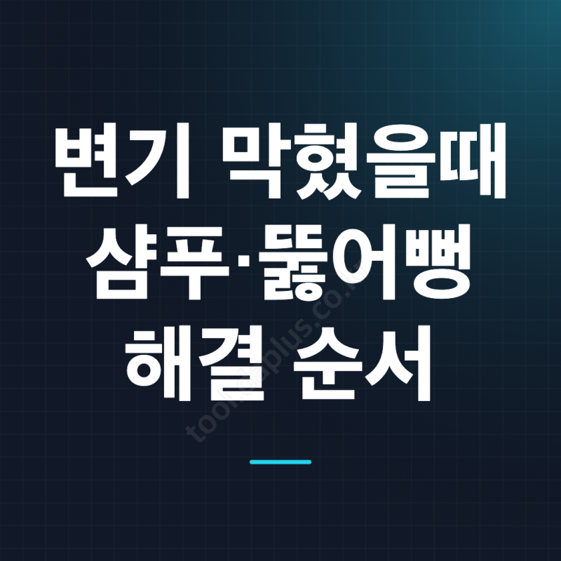변기 막혔을때 뚫는법, 샴푸부터 뚫어뻥까지 먼저 해볼 순서