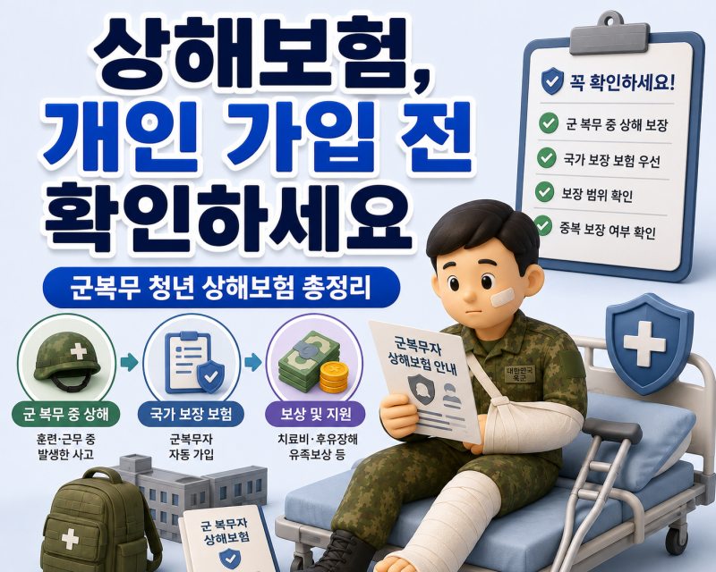 군대가기 전 상해보험, 꼭 들어야 할까? | 경기도·인천 무료 지원 비교