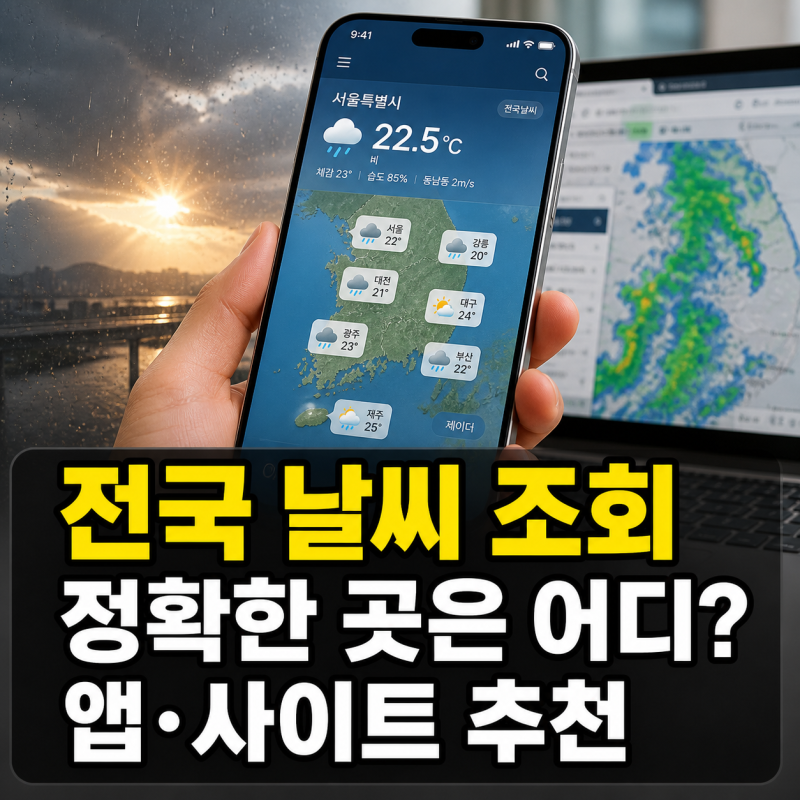 전국 날씨 조회 정확한 곳 총정리 날씨 앱과 사이트 추천