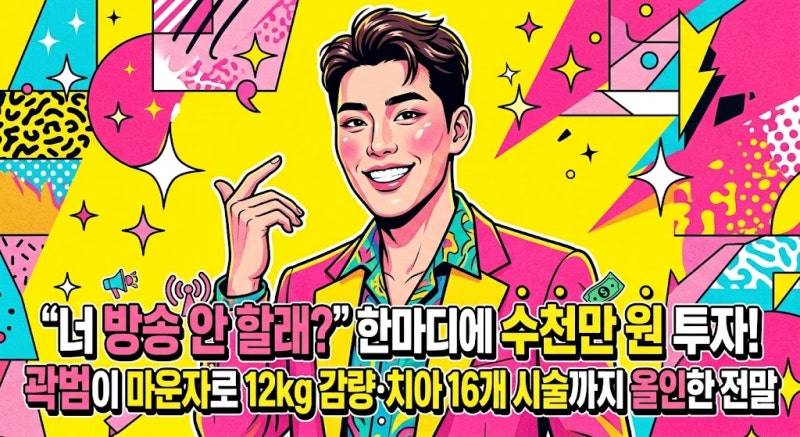 "수천만 원 들여 갈아엎었다?" 곽범이 마운자로 12kg 감량부터 모발이식·치아 시술까지 올인....