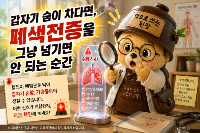 갑자기 숨이 차다면, 폐색전증을 그냥 넘기면 안 되는 순간