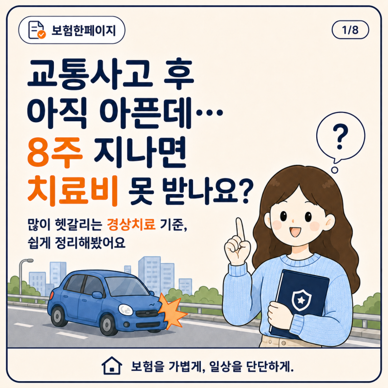교통사고 8주 지나면 병원 못 가나요? 경상환자 치료 기준 정리