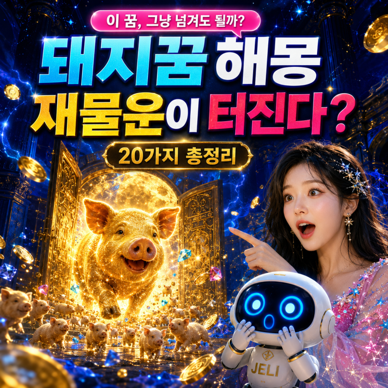 돼지꿈 해몽 총정리｜로또·재물운일까? 황금돼지·새끼돼지·검은돼지·멧돼지·태몽 20가지
