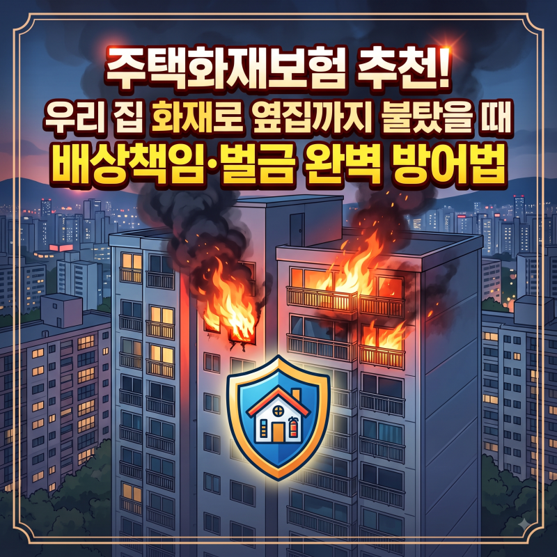 주택화재보험 추천! 우리 집 화재로 옆집까지 불탔을 때 배상책임·벌금 완벽 방어법