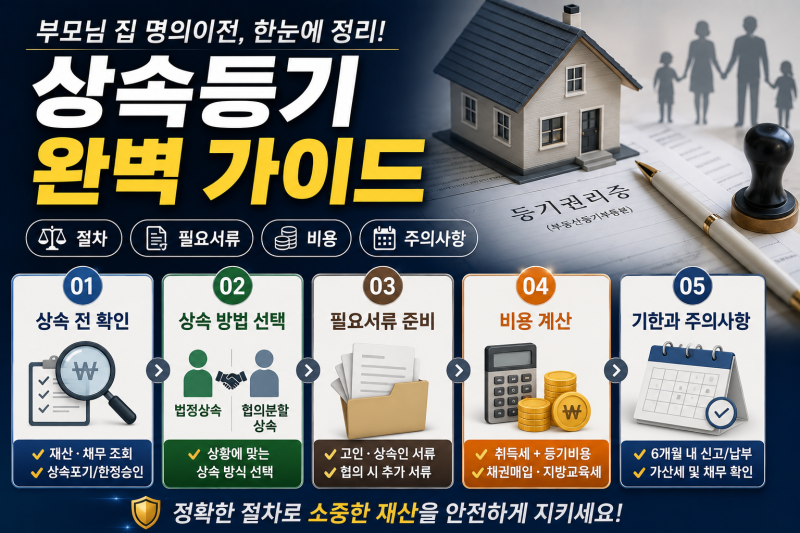 부모님 집 명의이전 방법: 상속등기 필요서류 및 비용 정리