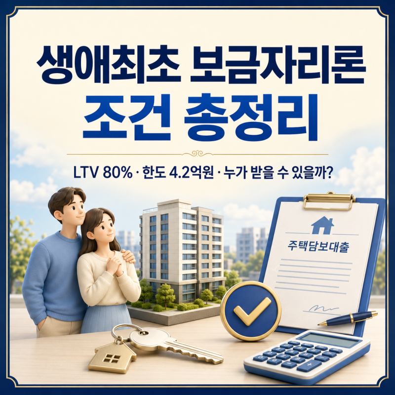 생애최초 보금자리론 조건 총정리｜LTV 80%·한도 4.2억원·누가 받을 수 있을까?