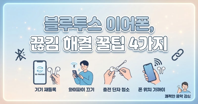 블루투스 이어폰 연결 자꾸 끊길 때 대처한 방법