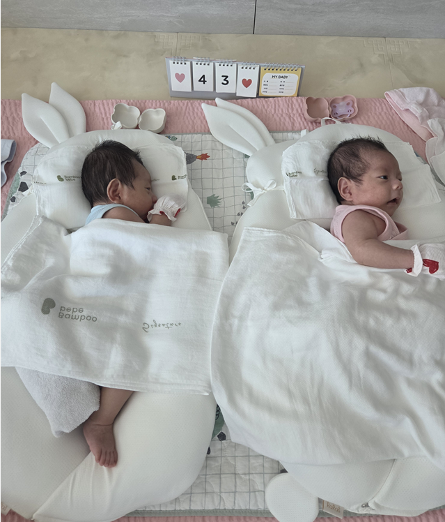 라라스 옆잠 베개 후기, 쌍둥이 두상 눌림 걱정 해결기
