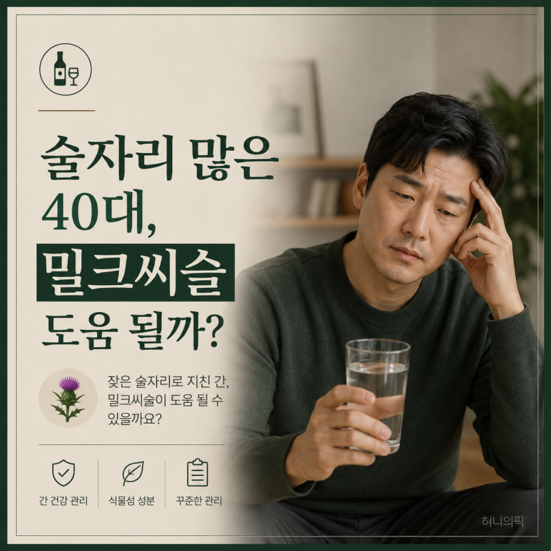 술자리 많은 40대, 밀크씨슬 도움 될까?