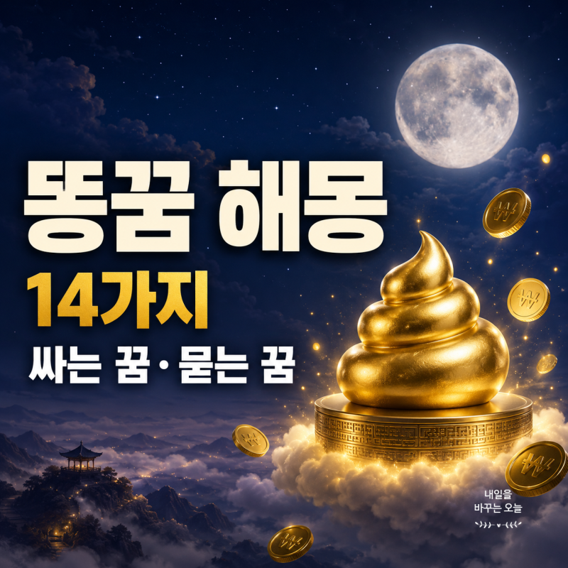 똥꿈 해몽 14가지｜똥 싸는 꿈·몸에 묻는 꿈·변기에 똥이 가득한 꿈 의미