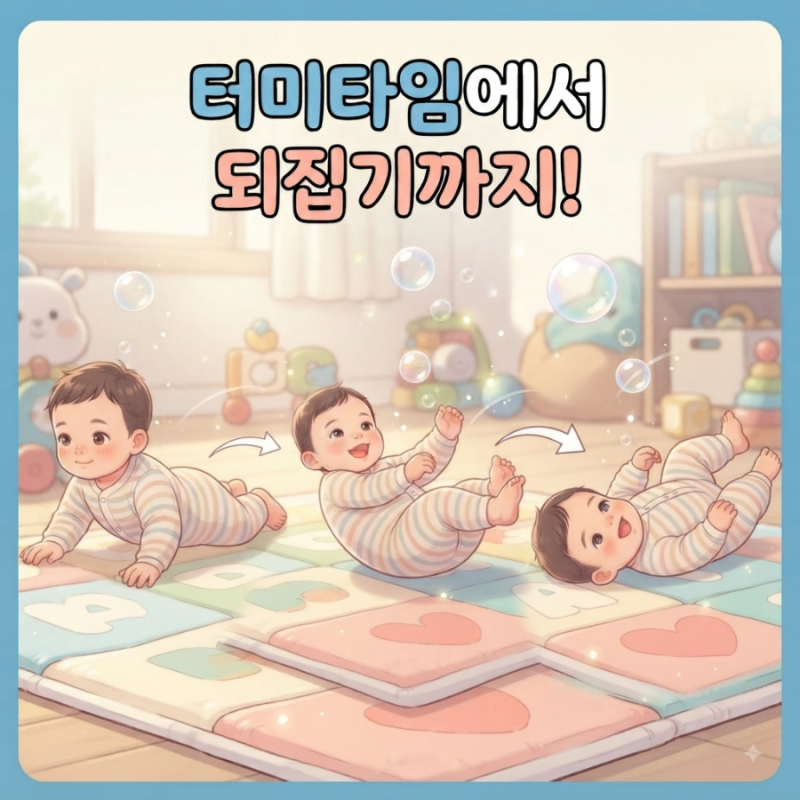 (네번째이야기)생후 28일 둘째 아기, 터미타임 하다가 벌써 되집기라니요?! (일반적인 뒤집기....