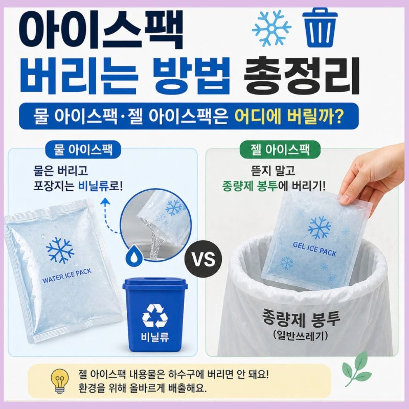 아이스팩 버리는 방법 총정리 물 아이스팩·젤 아이스팩은 어디에 버릴까?