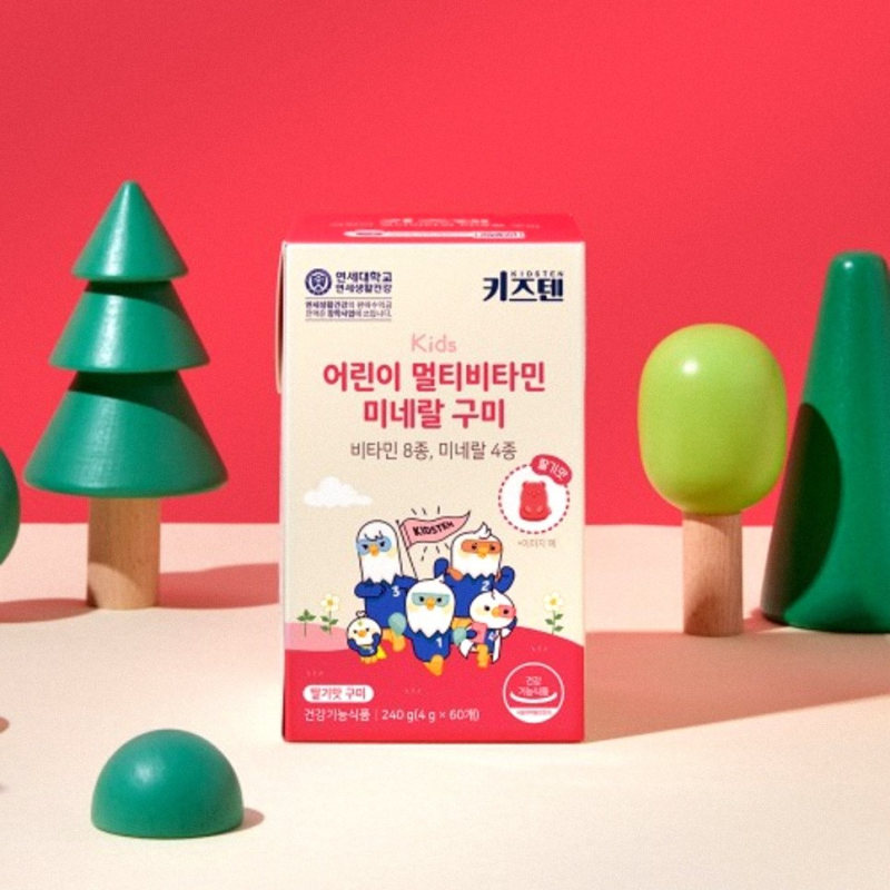 연세 키즈텐 초등학생 어린이 유아 종합 멀티 비타민 미네랄 꾸미 젤리 60구미 2개 영양제