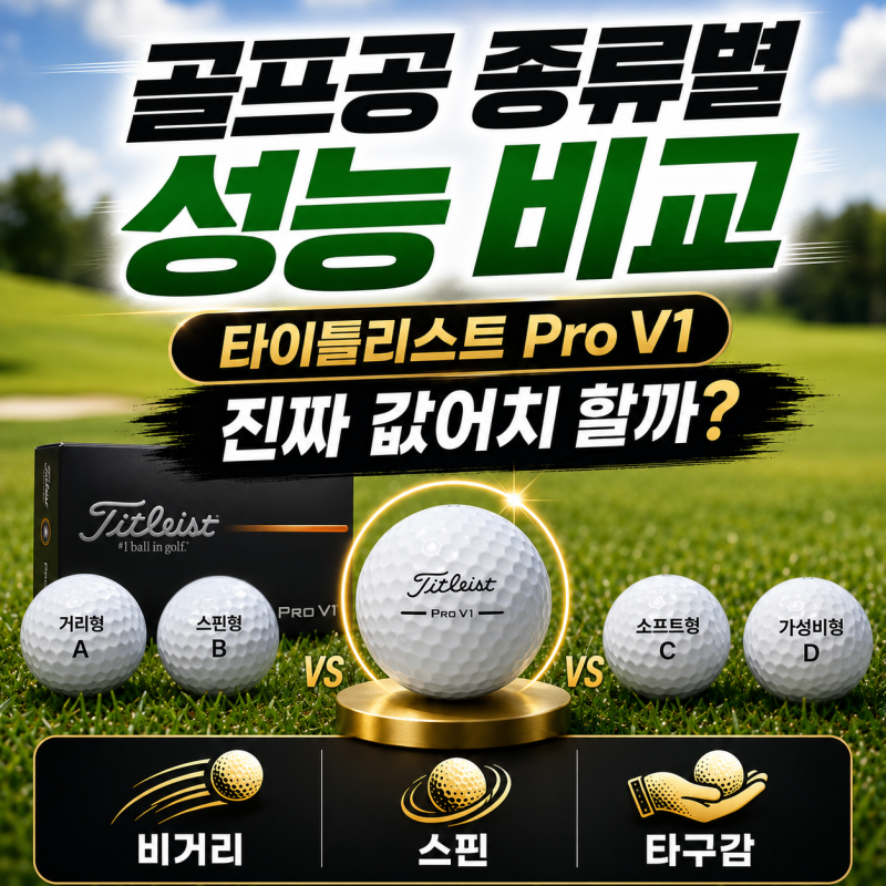 골프공 종류별 성능 비교 — 타이틀리스트 Pro V1 진짜 값어치 할까?