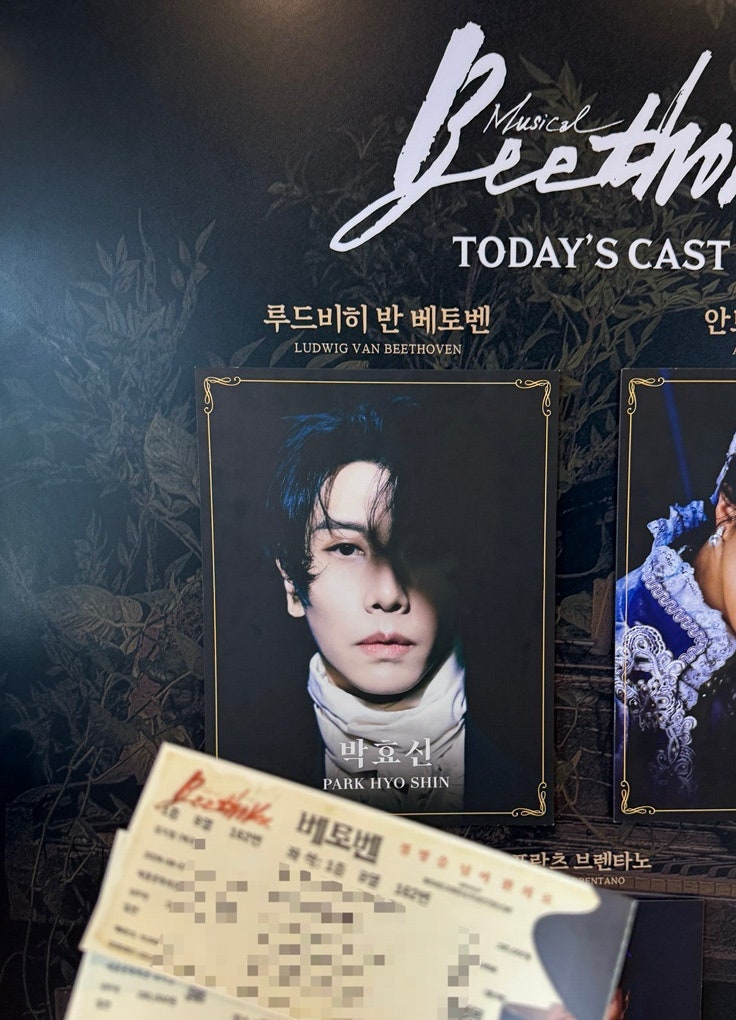 [뮤지컬] ‘베토벤’ 박효신 관람 후기, 세종문화회관 1층 B열 163 좌석 시야 | 박효신X김지현 ....