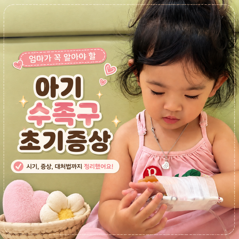 아기 수족구 초기증상, 잠복기 며칠일까? 어린이집 등원은 언제?