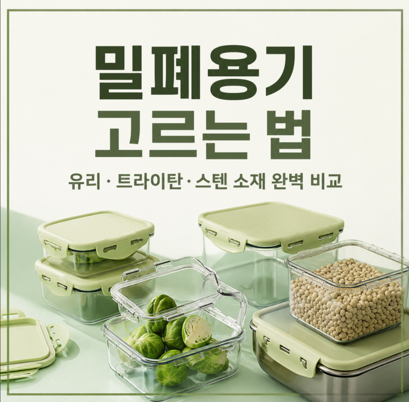 밀폐용기 고르는 법 | 유리·트라이탄·스텐 소재 완벽 비교