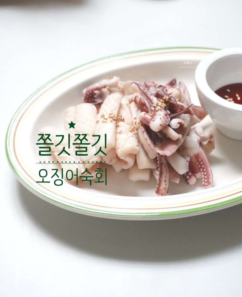 오징어숙회 레시피 냉동 오징어 데치기 손질법